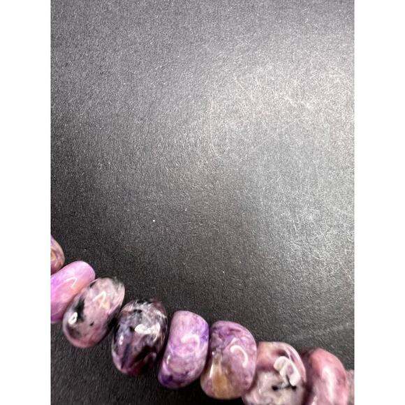 NEW Charoite rondelle beaded 18 inch necklace with 925 clasp - Picture 11 of 11